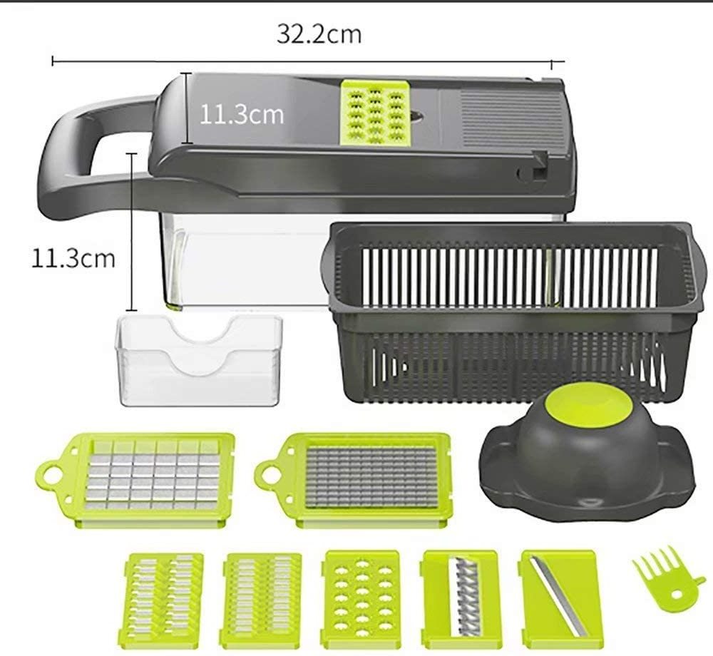 Best Seller All In One Plastic Vegetable Slicer 5 Pcs Fruit And Vegetable Cutter Slicer Chopper And Slicer Basket Wash