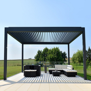 Factory Direct Sales Motorized Remote Control Customized Sizes Modern Electric Pergola Adjustable Louvered