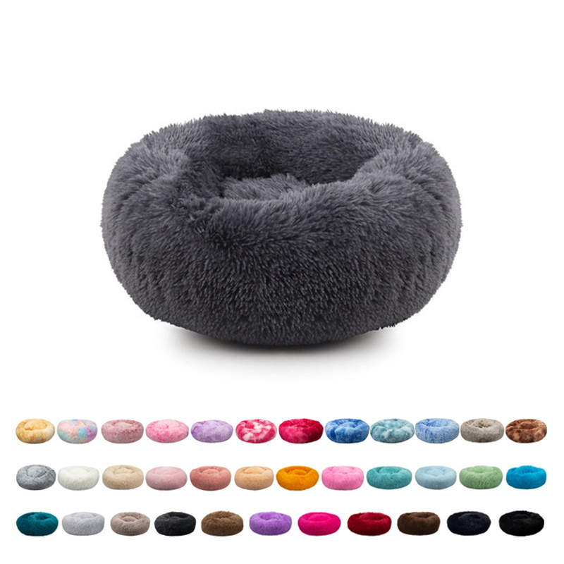 Wholesale Best Selling Factory Design Pet Bed Dog Deep Sleeping Donut Cat Bed Autumn Winter Plush Pet Nest Pet Bed