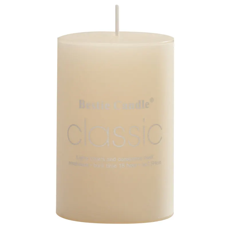 Wholesale Different Size European Large Romantic Birthday Wedding White Ivory Classic Cylindrical Smokeless Scented Candle