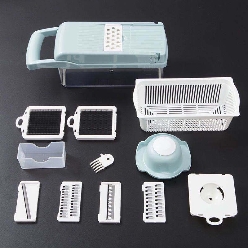 Best Selling All In One Plastic Vegetable Slicer 5 Pcs Fruit Vegetable Cutter Chopper Slicer Basket Wash Vegetable