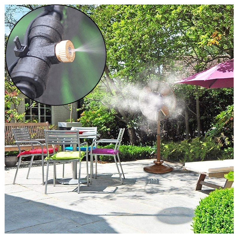 High Pressure Mister System Umbrella With Fan And Mist Spray Garden Portable Misting Fans Outdoor For Outside Water Spray System