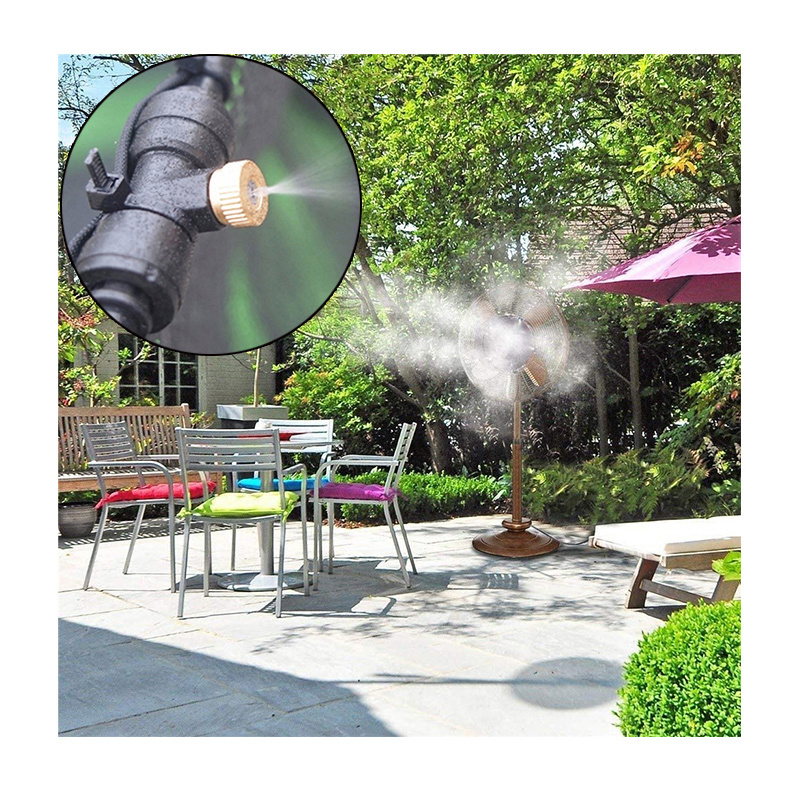 Outdoor Spray Fan Tubing Misting System For Patio Umbrella With Fan And Mist Spray Fan Misting Kit