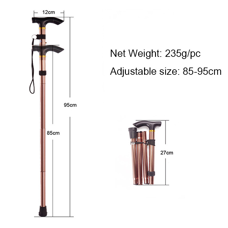 Foldable Walking Cane for Collapsible Lightweight Adjustable Portable Hand Walking Stick