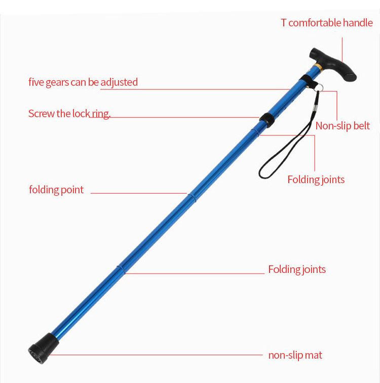 Foldable Walking Cane for Collapsible Lightweight Adjustable Portable Hand Walking Stick