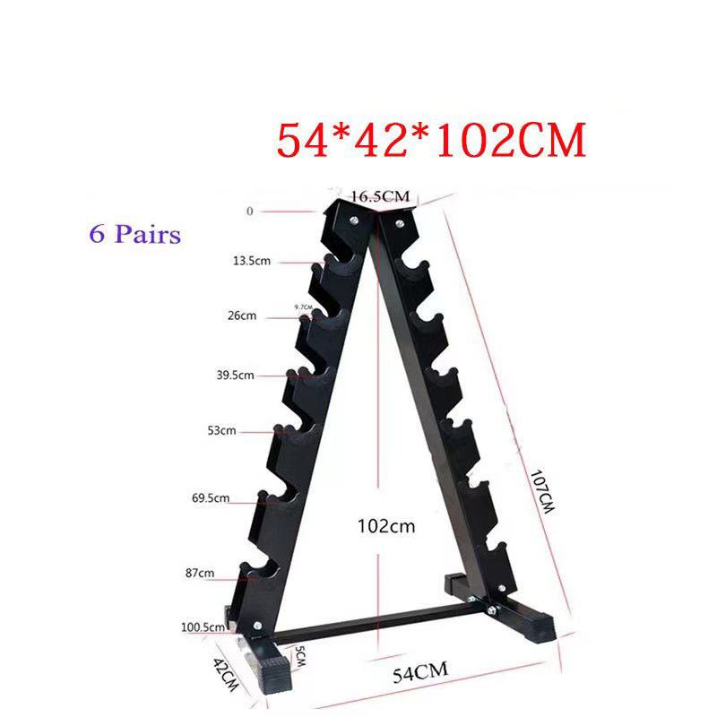 Wholesale Price Dumbbell Rack Triangle Dumbbell Rack Can Be Placed Hexagonal Plastic Plating Fixed Dumbbell