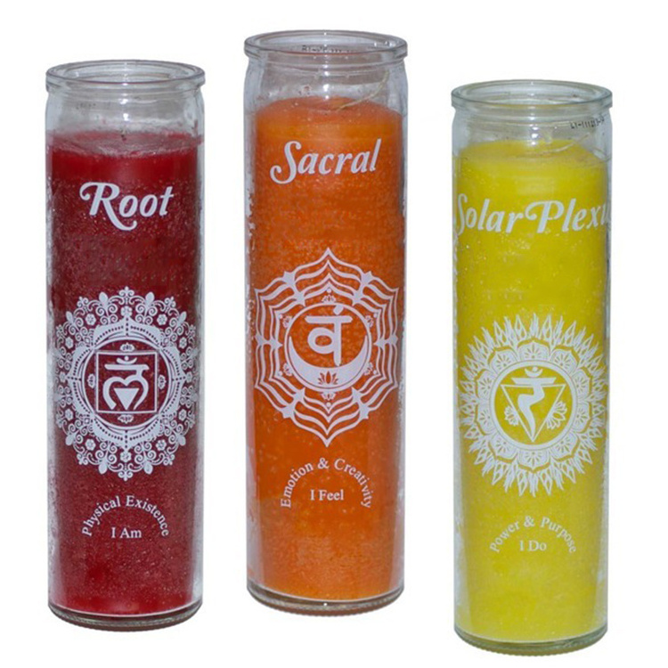 Wholesale Logo Printed Christmas Religious Spiritual Prayer Church Multicolor 7 Day Candles