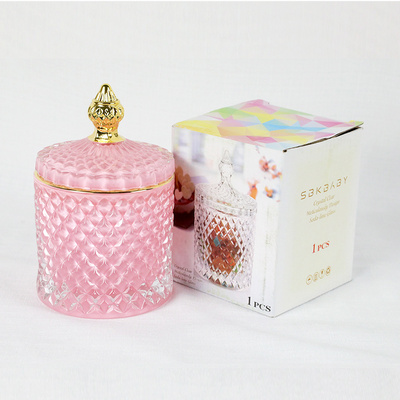 Luxury Double Wall Glass Candle Jar with Lid Glass Soy Wax Candle Holder with Package Gift Box