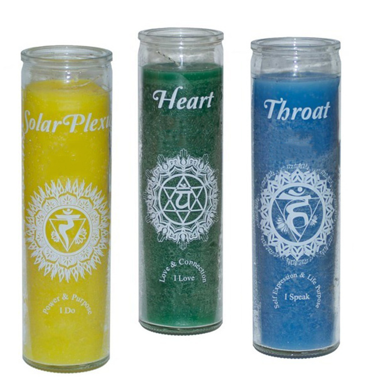 Wholesale Logo Printed Christmas Religious Spiritual Prayer Church Multicolor 7 Day Candles