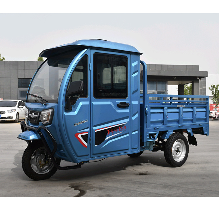 Cheap Price Stainless Steels Cab Enclosed Electric Cargo Tricycle1.5 M Enclosed Van Electric Trike For Delivery