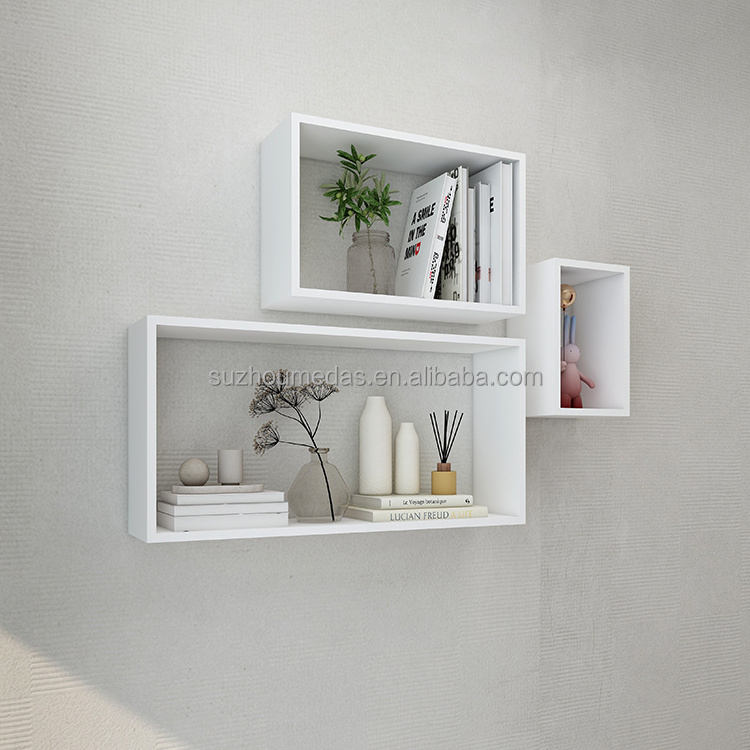 Rectangle Wood Storage Wall Cube Shelf