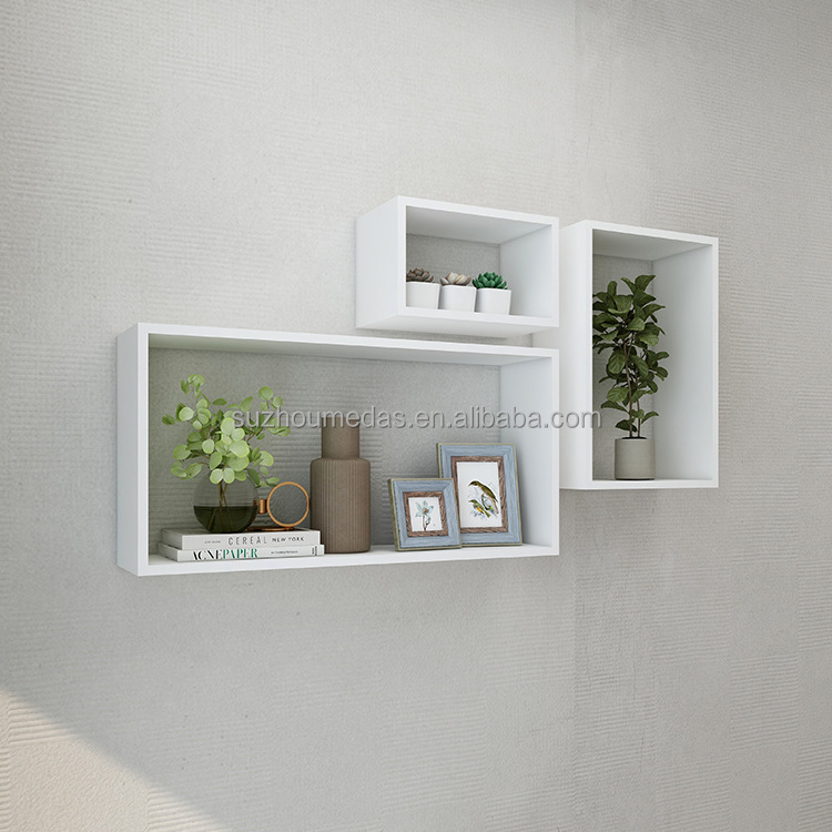 Rectangle Wood Storage Wall Cube Shelf