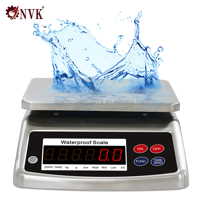 NVK IP68 Waterproof 6kg Digital Weighing Scale 15kg 30kg Counting Scale Seafood Electronic Fishing Food Waterproof Scales