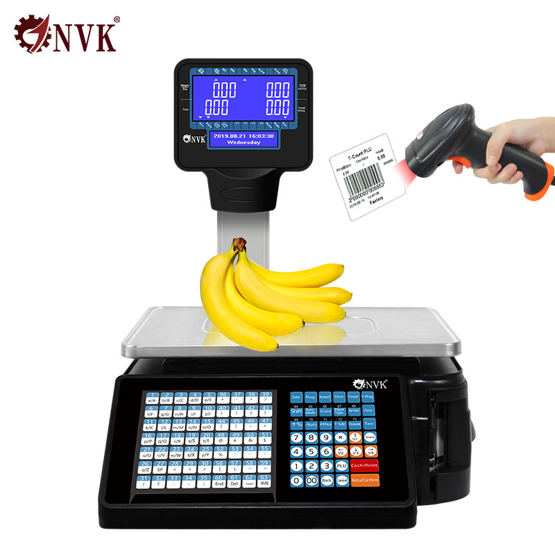 NVK TM-A 2022 New 30Kg Digital Electronic Weighing Scale with Printer for Supermarket Retail Barcode Label Scale