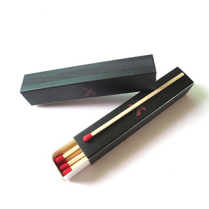 Environment-Friendly 96mm New Chinese Style Matches Black Box Long Wooden Stem Matches