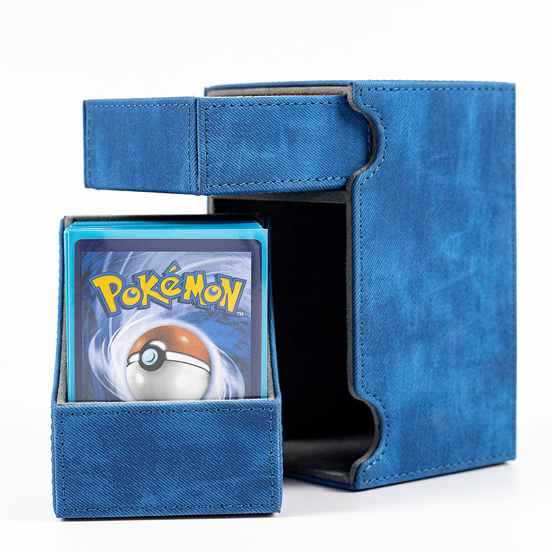 Custom Leather MTG Pokemoned Deck Box for Commander Display Card Deck Box Fits 100 Double Sleeved Cards TCG Card Storage Box