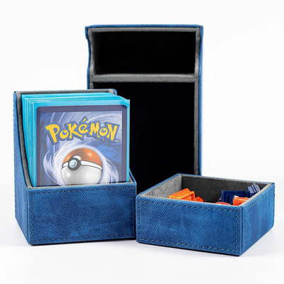 Custom Leather MTG Pokemoned Deck Box for Commander Display Card Deck Box Fits 100 Double Sleeved Cards TCG Card Storage Box