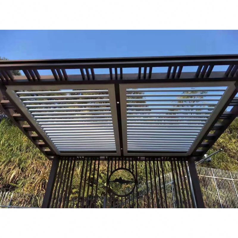 Hot Sale Outdoor Glass Pavilion Electric Louvers Modern Pergola Automatic Patio Gazebo