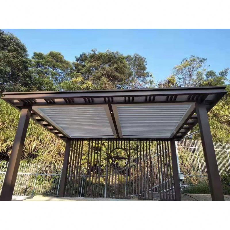 Hot Sale Outdoor Glass Pavilion Electric Louvers Modern Pergola Automatic Patio Gazebo