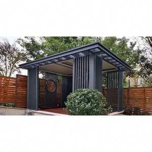 Hot Sale Outdoor Glass Pavilion Electric Louvers Modern Pergola Automatic Patio Gazebo