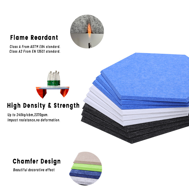 Customize Flame Retardants Felt Sound Insulation Polyester Fiber Sound Proof Padding Pet Wall Acoustic Panels