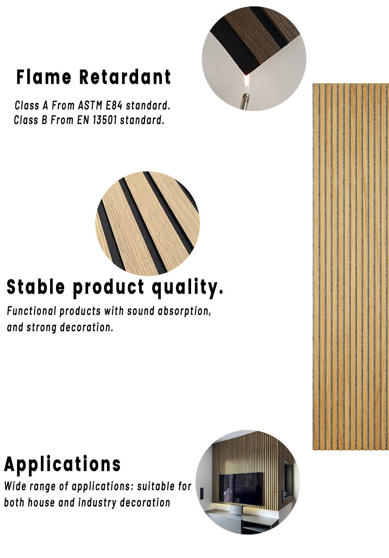 Natural Akupanel Oak Grooved Indoor Wood Wool Absorbing Sound Proof Wall Acoustic Panels