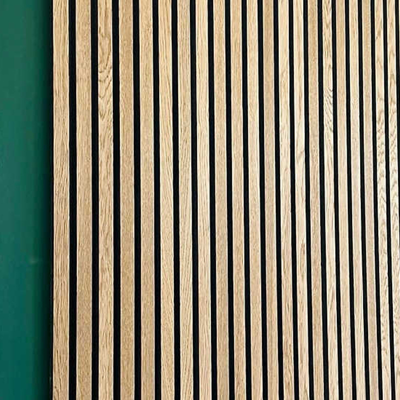 Oak Veneer Slatted Wood Wall Panel Akupanel Veneer Acoustic Slat Panel Wooden 240cmx60cm