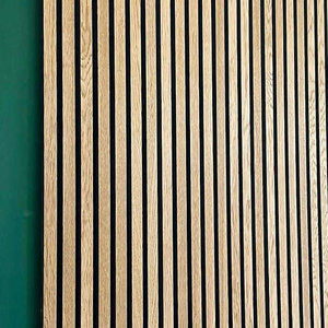 Oak Veneer Slatted Wood Wall Panel Akupanel Veneer Acoustic Slat Panel Wooden 240cmx60cm