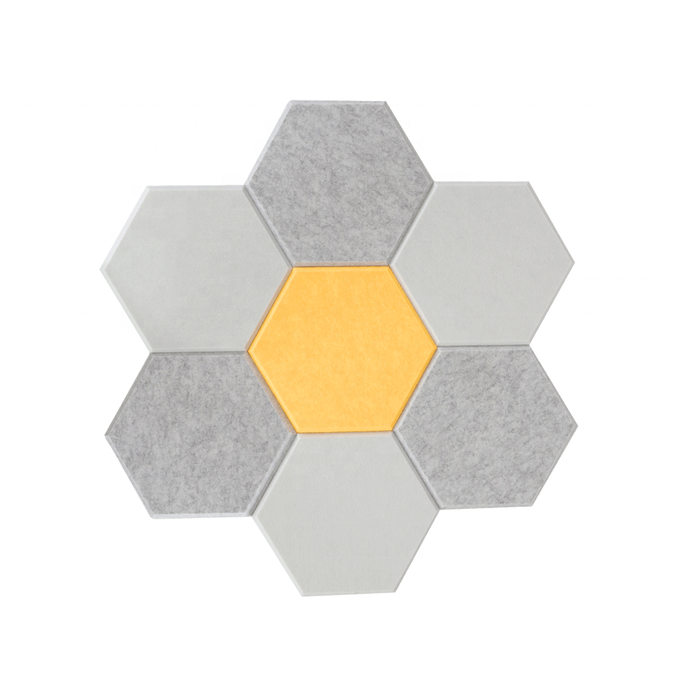 Decorative Flame Retardant Soundproof Hexagon Acoustic Wall Panel PET Felt 100% Polyester Fibre Acoustic Panel