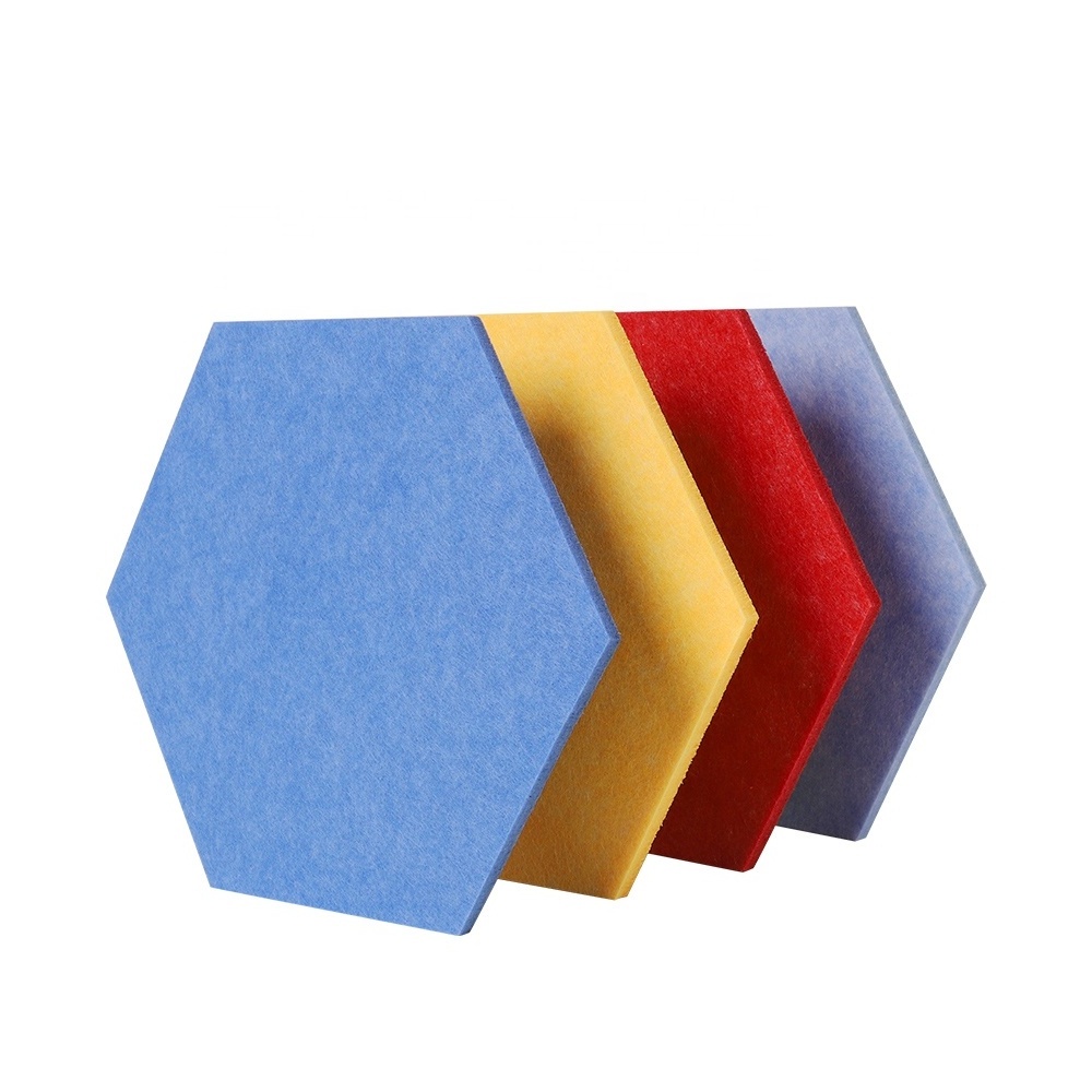 Decorative Flame Retardant Soundproof Hexagon Acoustic Wall Panel PET Felt 100% Polyester Fibre Acoustic Panel