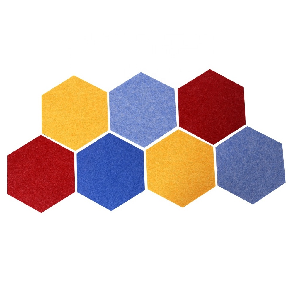 Decorative Flame Retardant Soundproof Hexagon Acoustic Wall Panel PET Felt 100% Polyester Fibre Acoustic Panel