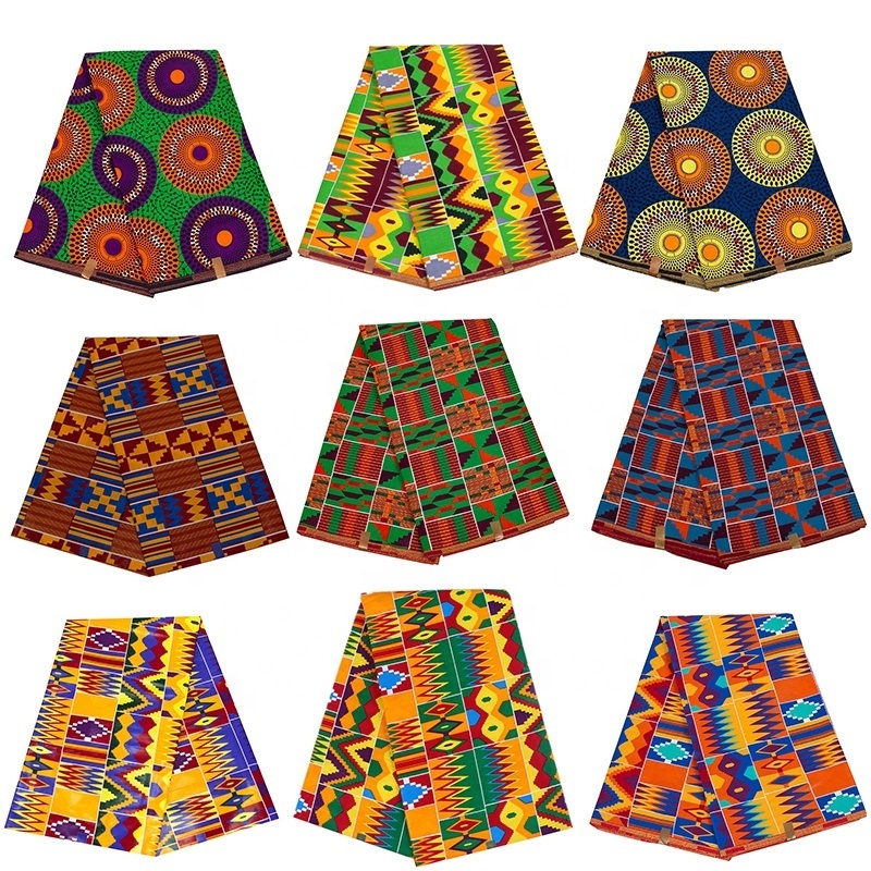 Stock And Custom Printed 100% Cotton Fabric/ Ankara Wax Stones Pattern Fabric/ African Real Wax Prints Fabric Ghana Style