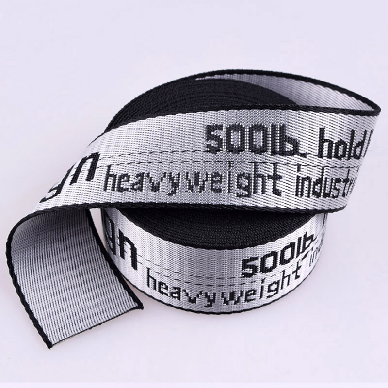 1 inch customized logo jacquard printed nylon polyester cotton webbing for belt