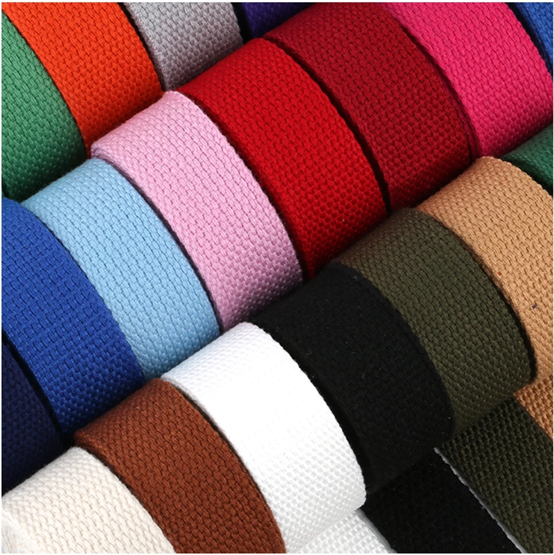 Custom sustainable 25mm 38mm 50mm recycled polyester cotton textile webbing tape for bag strap