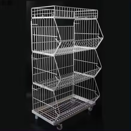 High quality 5 tiers basket storage wire shelving supermarket shelves