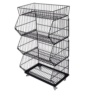 5 Tiers Basket Storage Wire Shelving For Supermarket And Stores