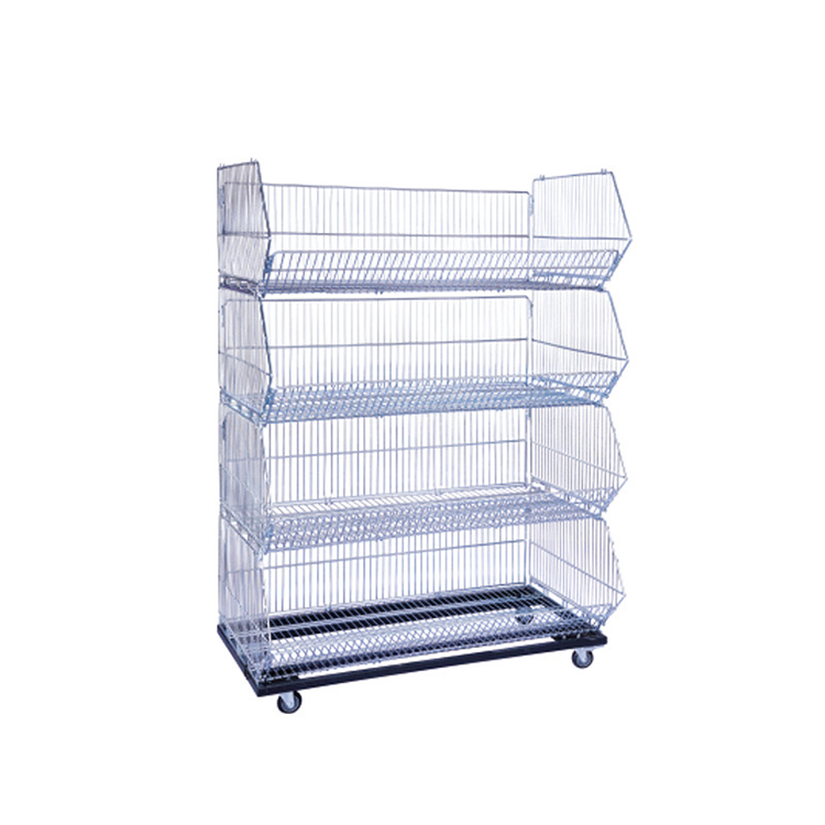 5 Tiers Basket Storage Wire Shelving For Supermarket And Stores