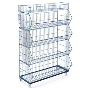 High quality 5 tiers basket storage wire shelving supermarket shelves