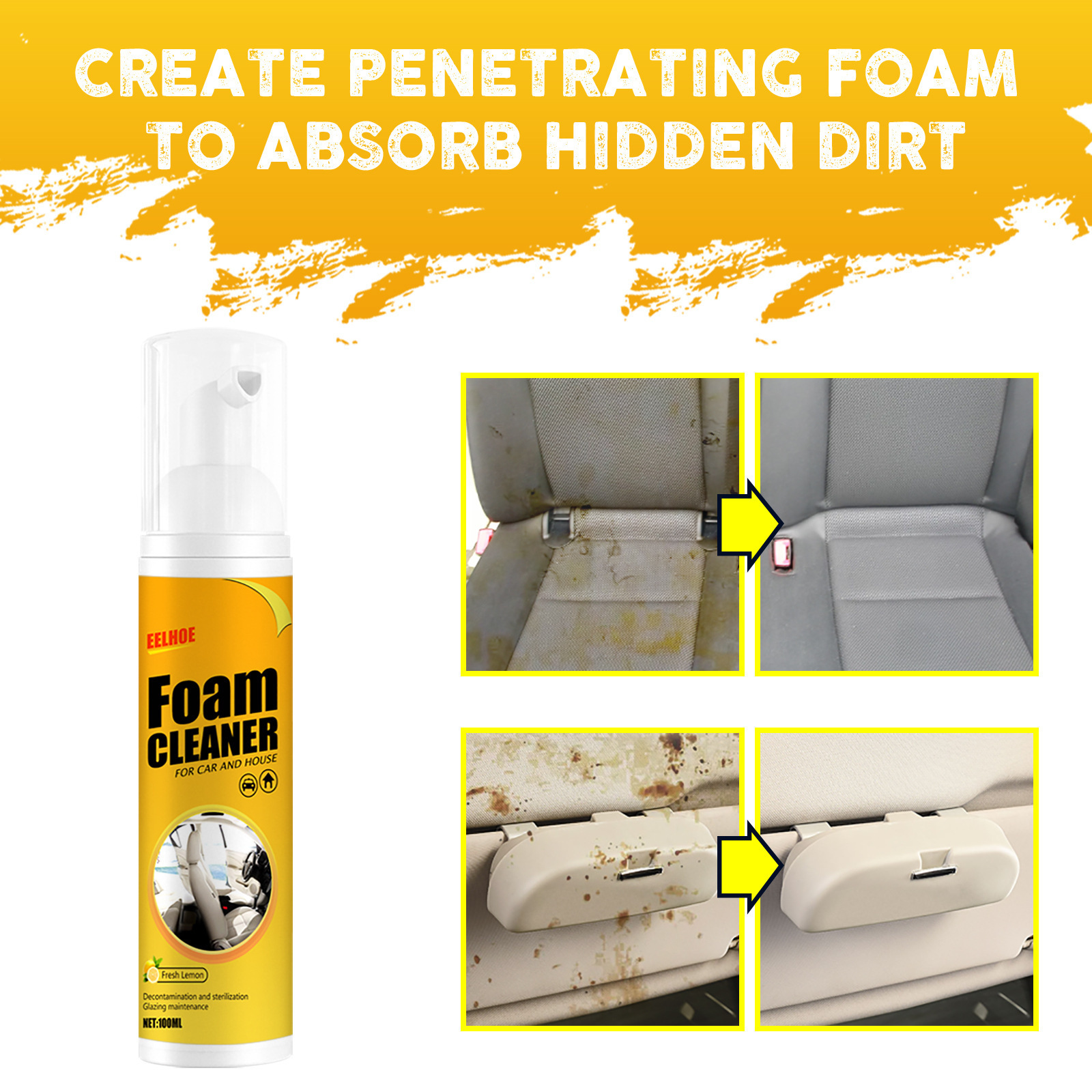 Factory wholesale Multifunctional Car Interior Care Wash Foam Leather Cleaner Spray Car Seat Multi Purpose Foam Cleaner