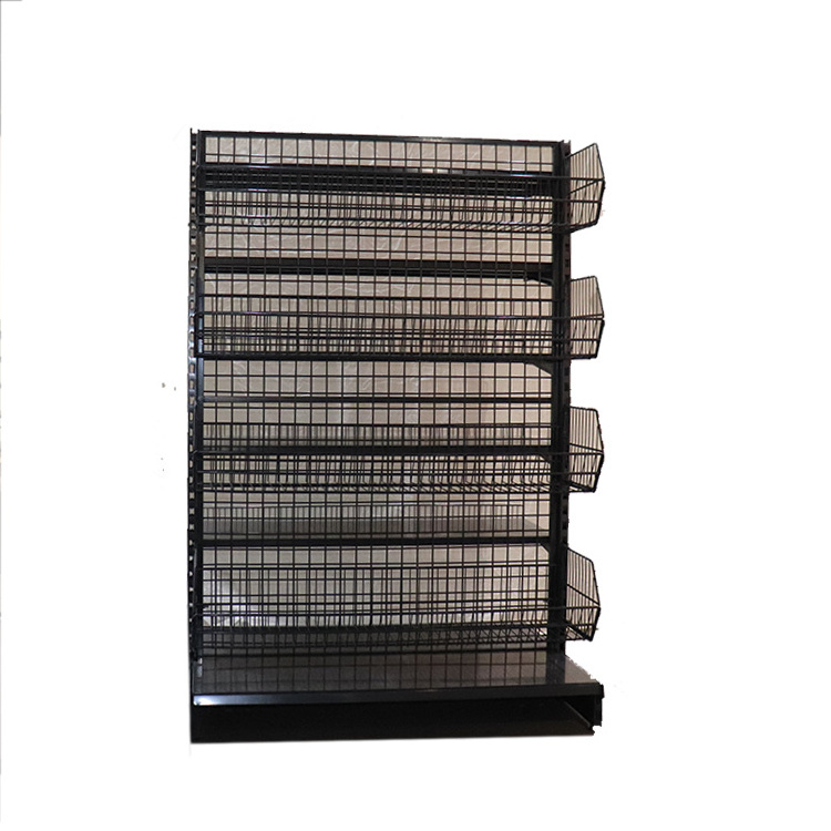 Wholesale Black Metal Single Sided Small Retail Store Shop Supermarket Wire Shelf