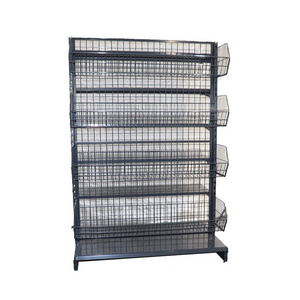 Wholesale Black Metal Single Sided Small Retail Store Shop Supermarket Wire Shelf