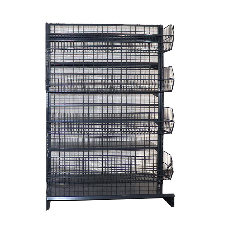 Wholesale Black Metal Single Sided Small Retail Store Shop Supermarket Wire Shelf