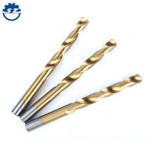 DIN 338   HSS 4341 Titanium Coated Straight Shank Twist Dril Bit For Metal Drilling