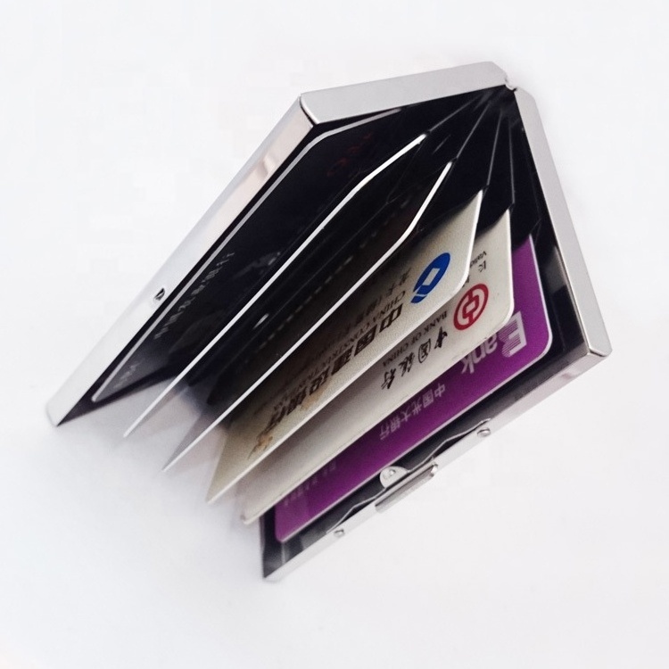 hot selling black titanium stainless steel RFID metal credit card holder