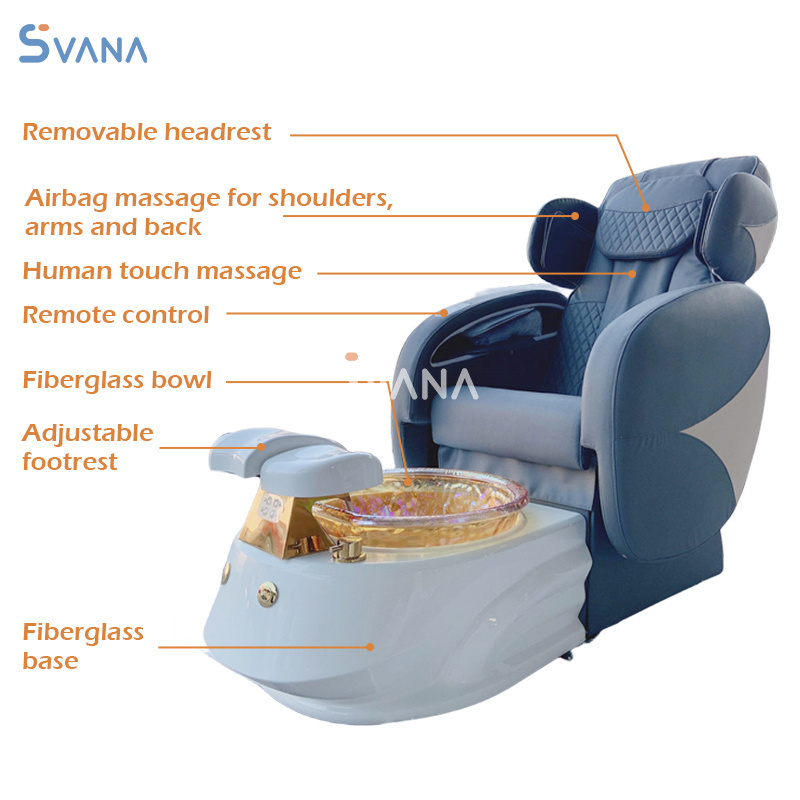 Beauty Salon Furniture Modern Luxury Foot Spa Massage Manicure Pedicure Chair Electric Reclining For Nail Salon