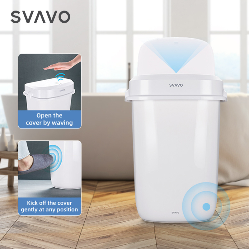 SVAVO NEW 32L Automatic Sensor Touchless Trash Can Plastic Garbage Bin Kitchen Waste Bin