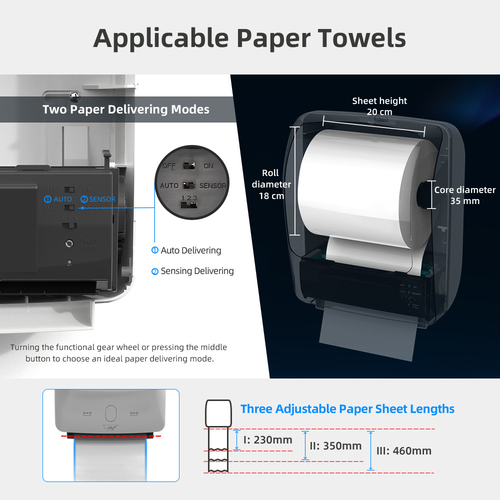 Paper Towel Dispenser Automatic Hot Selling Dispenser Paper with Shelf for Public Restroom Toilet Paper Holder