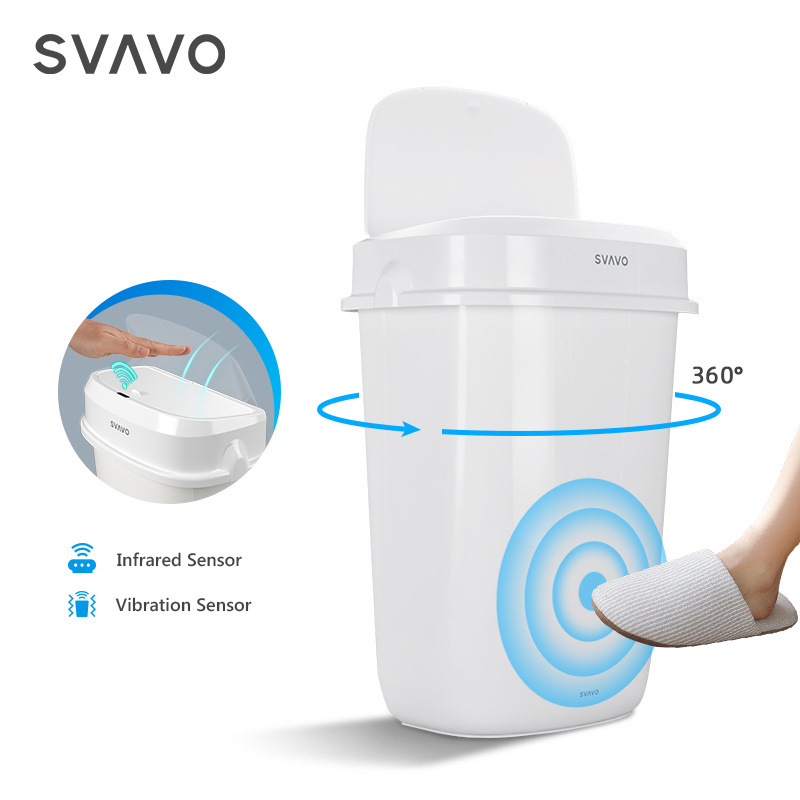 SVAVO NEW 32L Automatic Sensor Touchless Trash Can Plastic Garbage Bin Kitchen Waste Bin