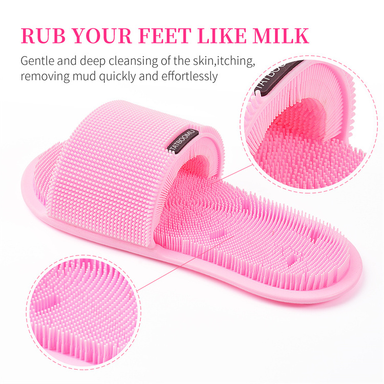 Health Care Callus Remover Cleaner Massage Brush Bathroom Products Silicone Shoe Foot Scrubber Shower Slipper for washing feet