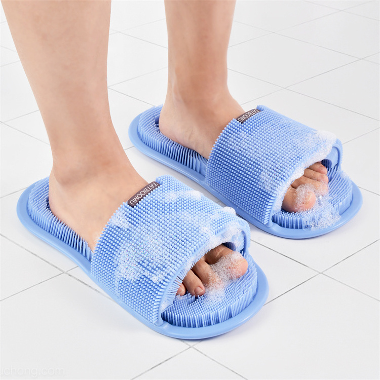 Health Care Callus Remover Cleaner Massage Brush Bathroom Products Silicone Shoe Foot Scrubber Shower Slipper for washing feet